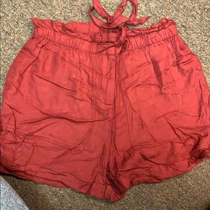 flowy paper bag shorts